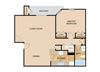 1 Bedroom 1 Bath Floor Plan 1 Bedroom 1 Bath Floor Plan, at Falgrove, The, 5410 S 111th Plz, Omaha, 68137