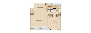 1 Bedroom 1 Bath Floor Plan at Falgrove, The, 5410 S 111th Plz, NE 68137