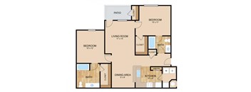 Cape Cod Bay Floor Plan, at Landings Apartments, The, 10215 Cape Cod Landing, NE 68123