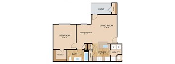 Chatham Cove Floor Plan, at Landings Apartments, The, 10215 Cape Cod Landing, Bellevue, Nebraska