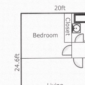 1 Bed, 1 Bath D