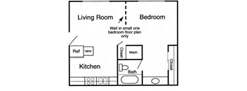 1 bedroom - A