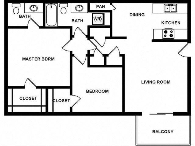 2 Bed 1.5 Bath