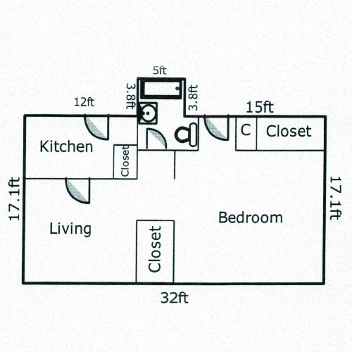 1 Bed, 1 Bath