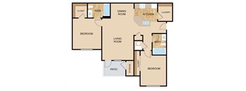 Fontenelle Floor Plan, at The Vue, 2882 Comstock, Bellevue, 68123