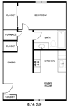 1 bedroom 674