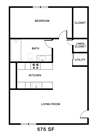 1 bedroom 575