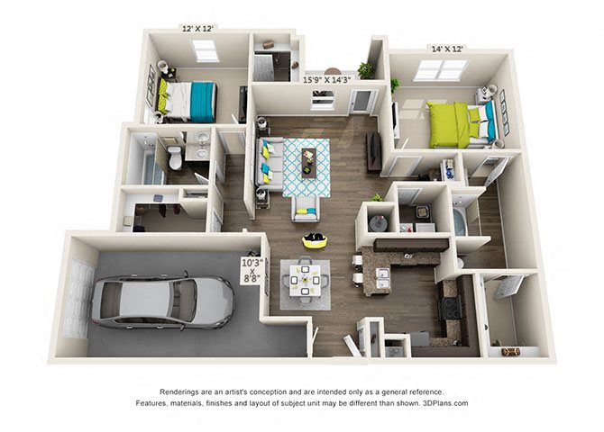 Hawthorne-at-Concord-B2-Garage_New Hawthorne-at-Concord-B2-Garage_2 bedroom 2 bath