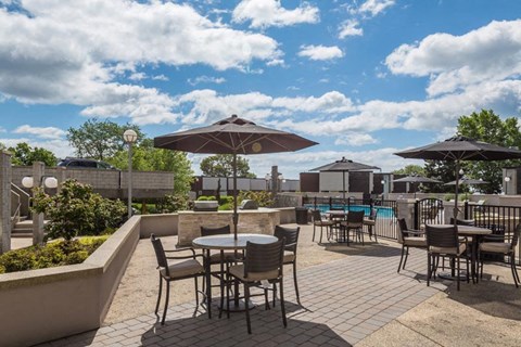 Gather with friends at the outdoor patio.