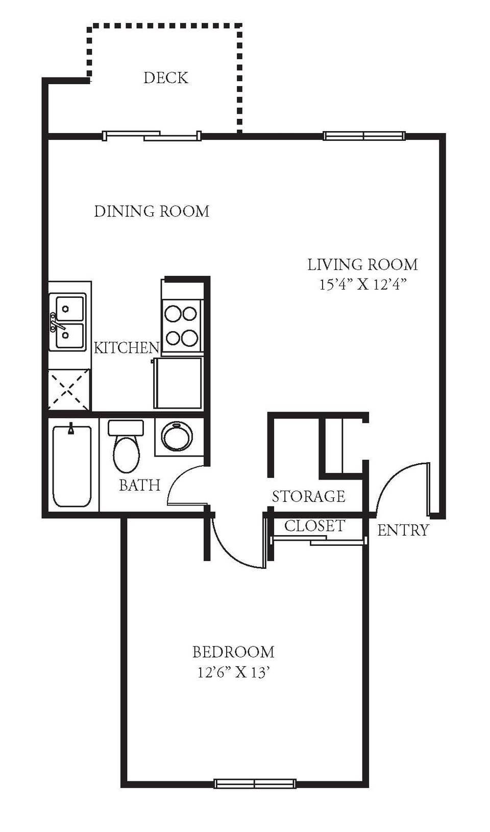 one bedroom floorplan