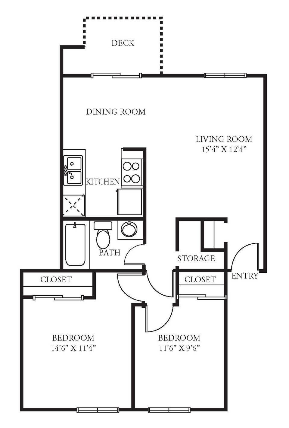 two bedroom floorplan