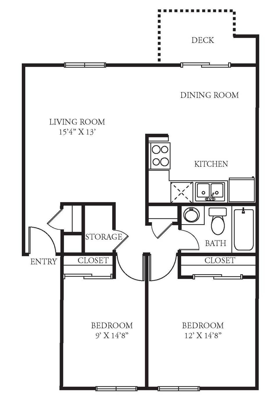 two bedroom floorplan