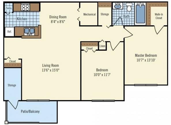 Two Bedroom Floor Plan 2