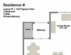 Layout M 2 Bedroom 2 Bathroom Floor Plan Layout M 2 Bedroom 2 Bathroom Floor Plan at The Waverly at Neptune, Neptune, New Jersey