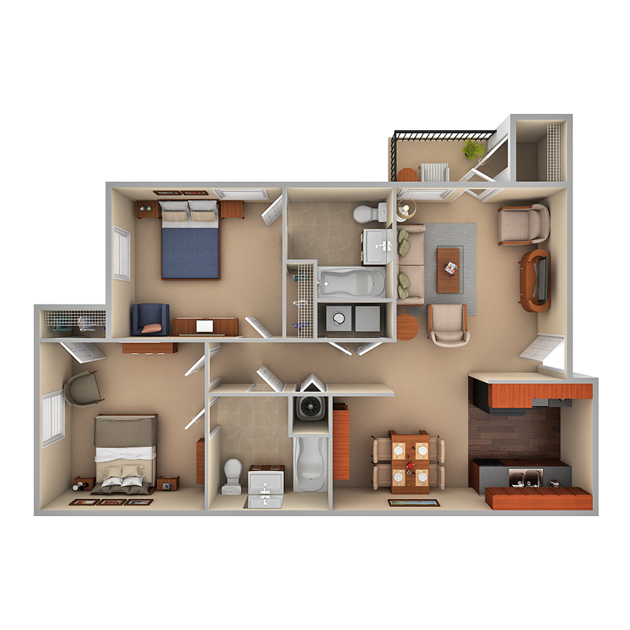 2 Bedroom Floor Plan 2