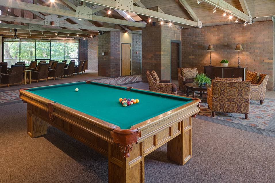Pool table in the community room