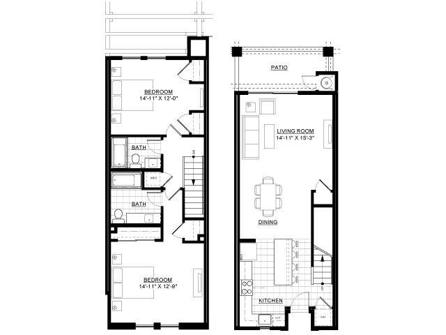 Floor Plans of The Paseos at Montclair North in Montclair, CA