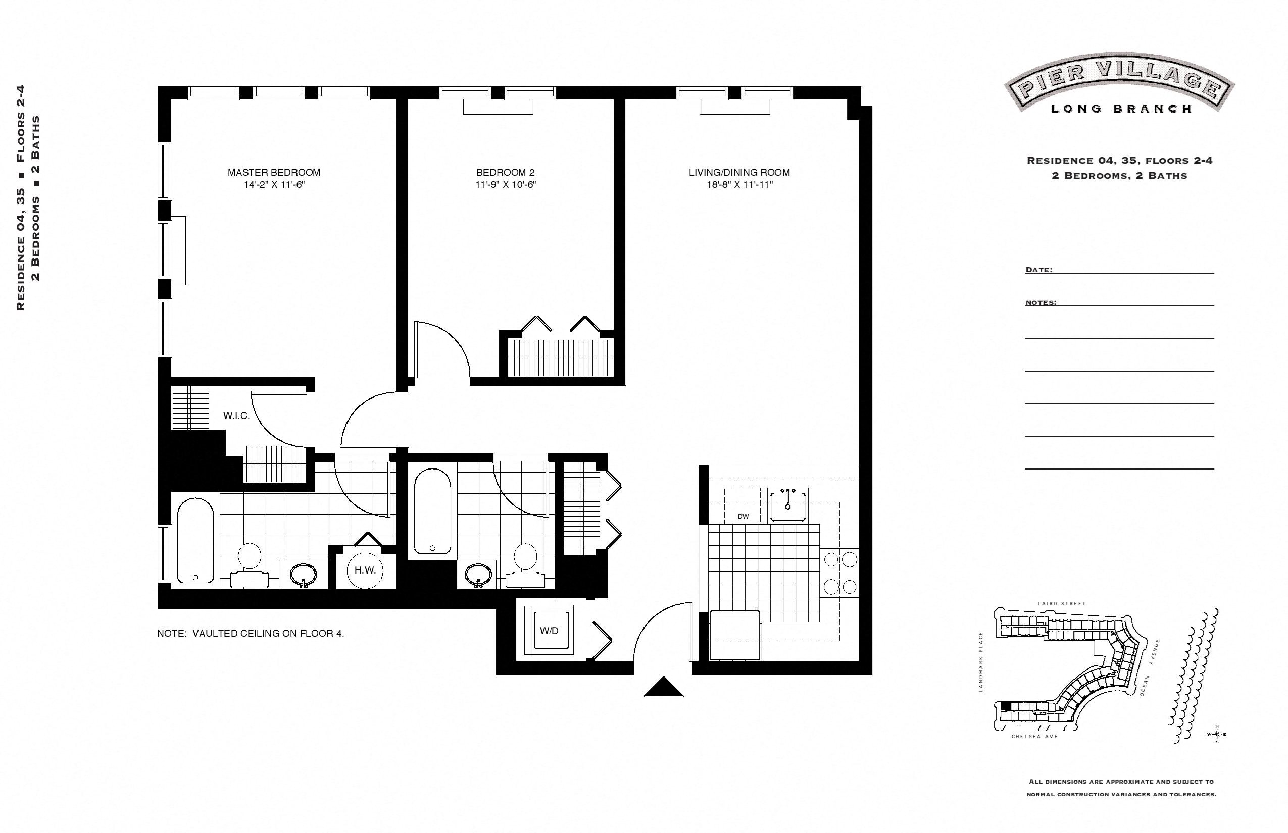 Floor Plans of Pier Village Apartments in Long Branch, NJ