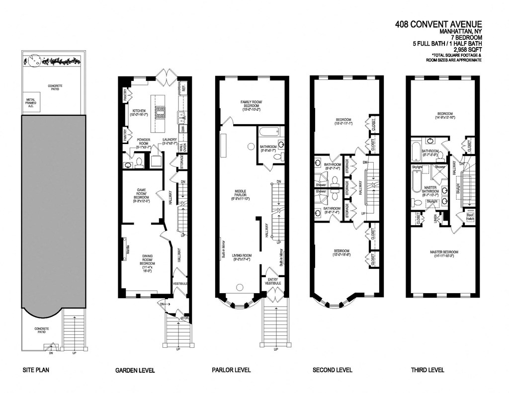 four floor plans of a building with different views of different floors