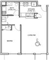 One Bedroom #303 (M); #403 (80%); #503 (50%); #603 (80%)