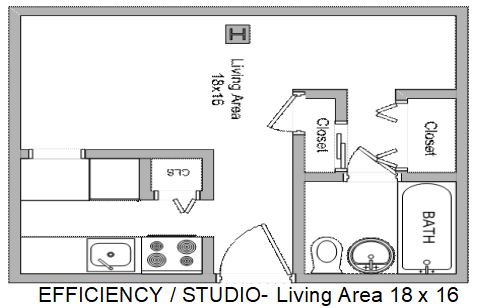 Efficiency / Studio Floor Plan