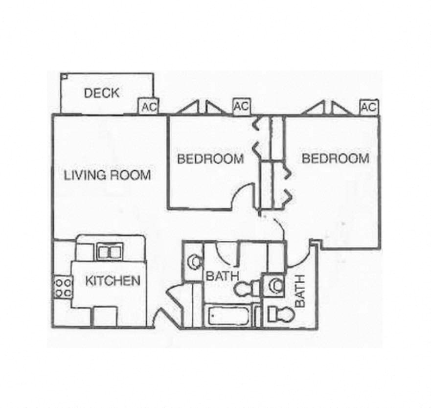 2 Bedroom 1.5 Bath