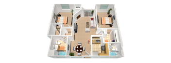 floor plan of unit 21 at The Village Apartments, California, 91406