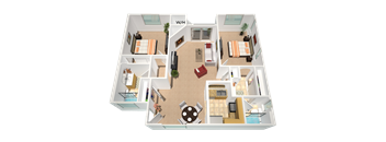 floor plan of unit 22b at The Village Apartments, Van Nuys, 91406