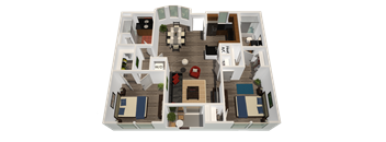 a floor plan of a 1 bedroom apartment at Legacy Apartments, Northridge