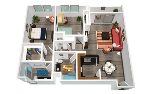 a floor plan of a house with a bedroom and a living room at Legacy Apartments, Northridge