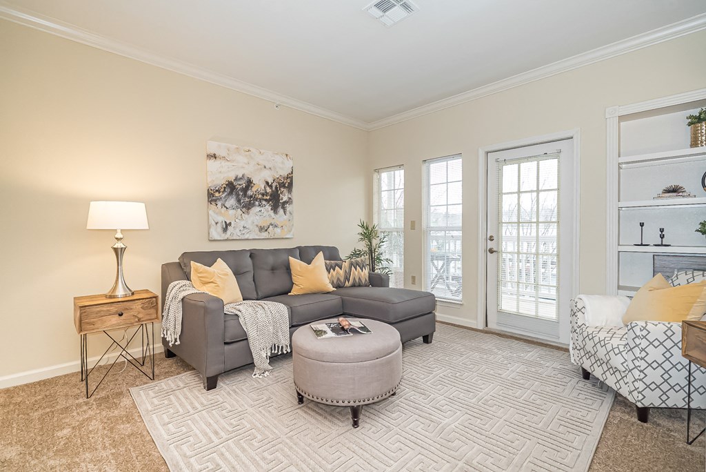 a living room with a couch and a