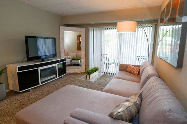 Spacious Living Room in 1-Bedroom Apartment Home