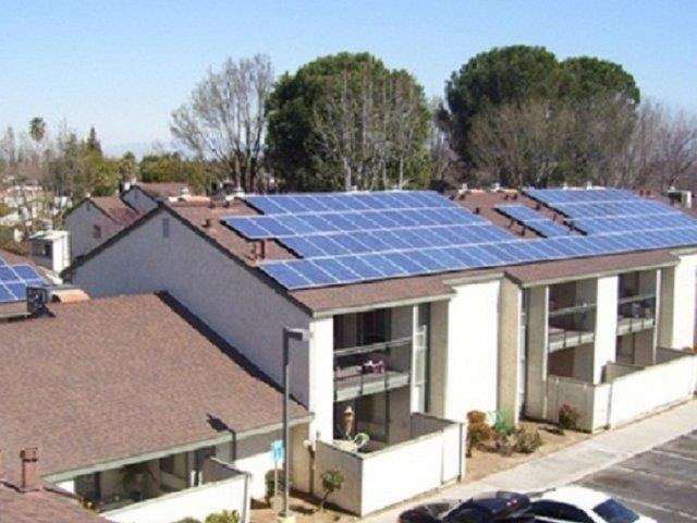 Apartments with solar panels