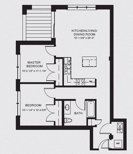 2 Bedroom - 1 Bathroom