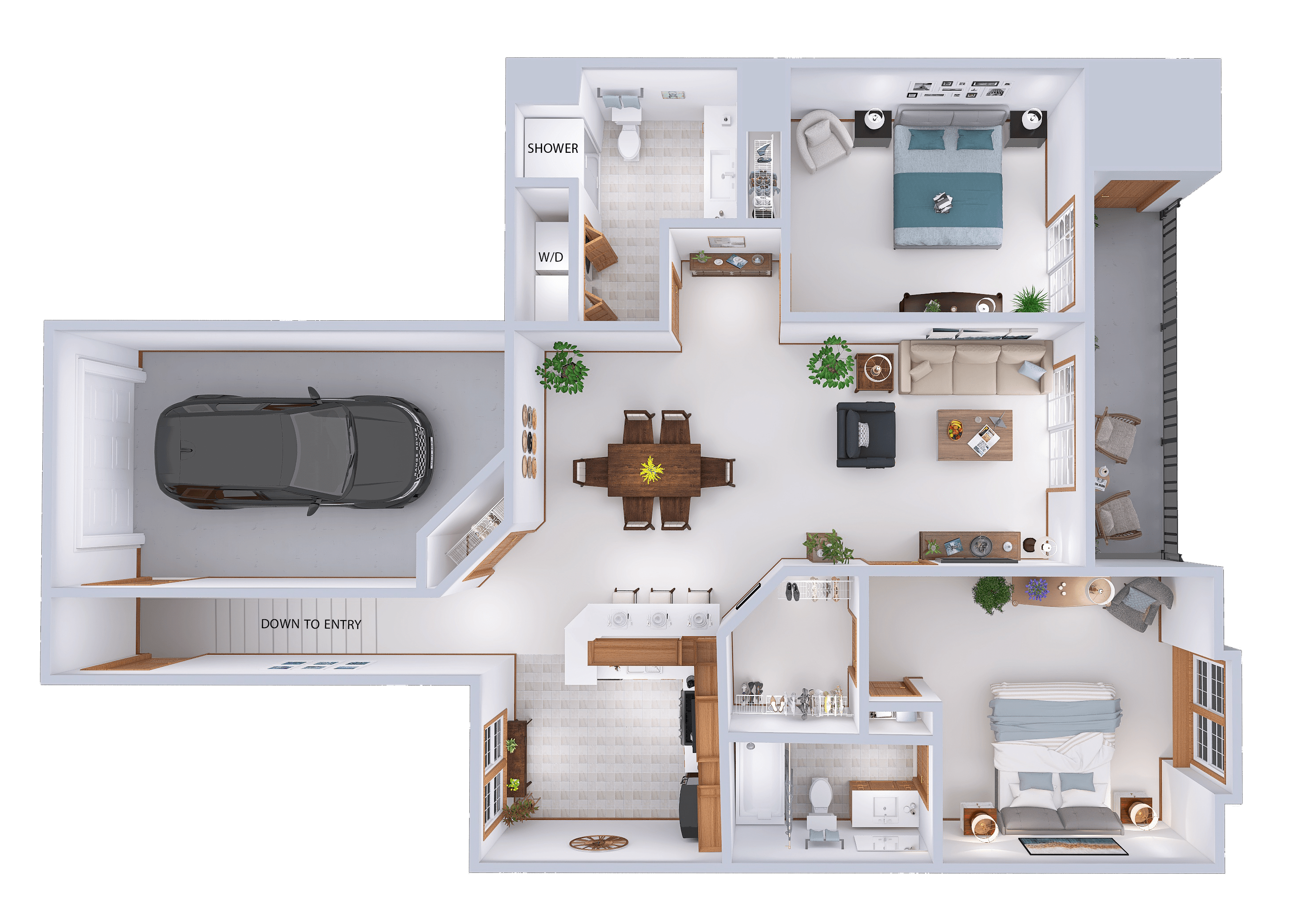 Village Green - 2 Bed, 2 Bath Upper (D)