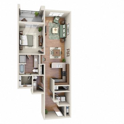 The Cobalt Floor Plan The Cobalt Floor Plan at LangTree Lake Norman Apartments, Mooresville, North Carolina