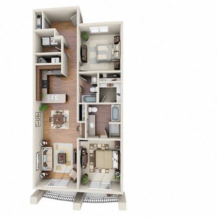 The Stingray Floor Plan The Stingray Floor Plan at LangTree Lake Norman Apartments, Mooresville
