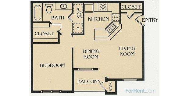 1B Floor Plan 3