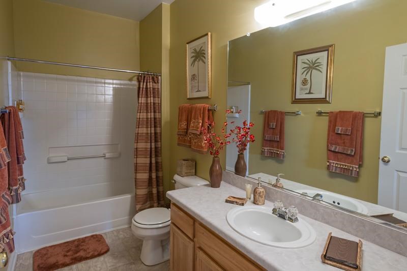 a bathroom with a sink and a toilet and a shower