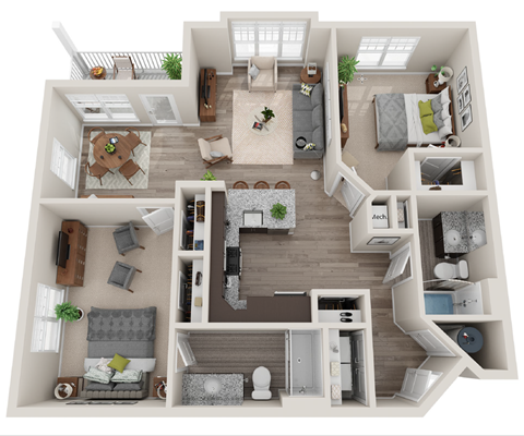 2Bed 2Bath-A-FloorPlan at Axis at Lakeshore Apartments, Bridgewater, MA 02324