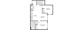 771 Square-Feet Celcius 2 Bedroom Floorplan at Fahrenheit Apartments, Washington, Washington