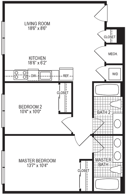Degree 2 Bedroom Floorplan Degree 2 Bedroom Floorplan