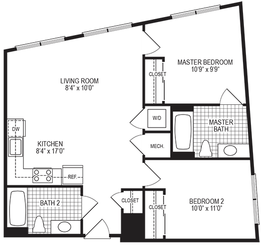 Glow 2 Bedroom Floorplan Glow 2 Bedroom Floorplan
