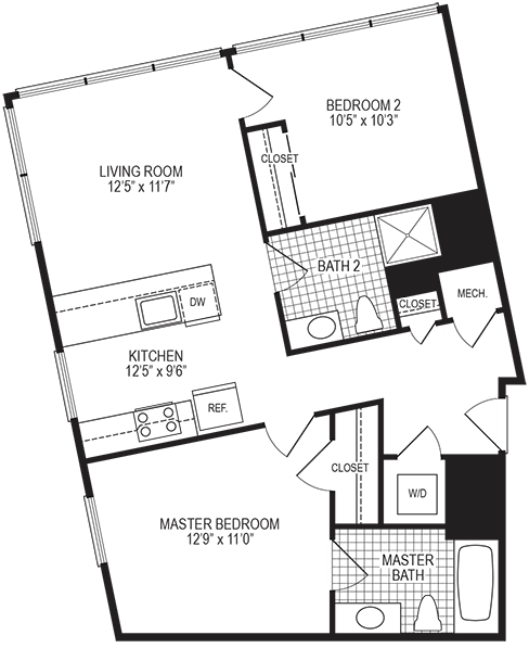 Kelvin 2 Bedroom Floorplan Kelvin 2 Bedroom Floorplan