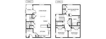 3 Bed 2 Bath Townhome