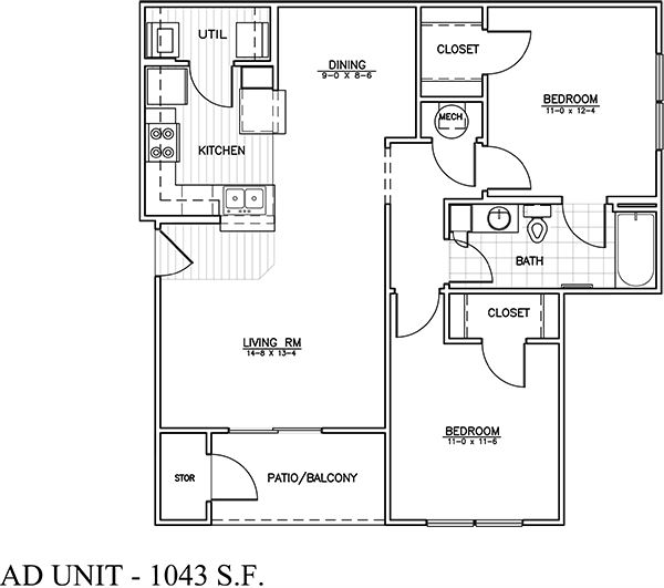 2 Bedroom 1 Bath 2 Bedroom 1 Bath