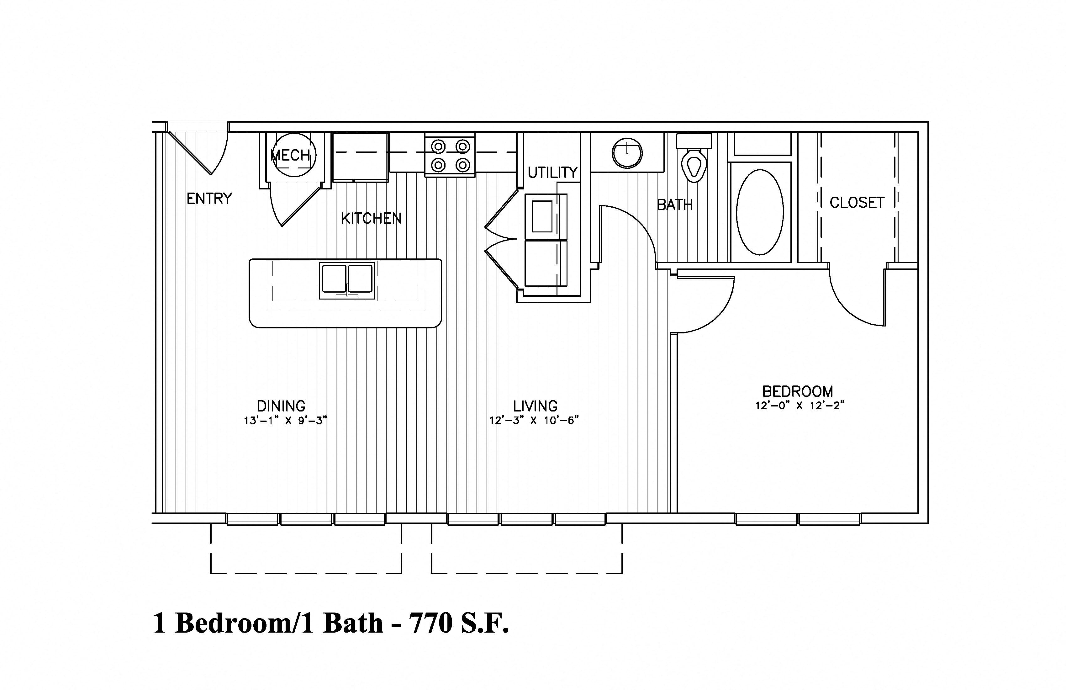 A1 - 1 Bedroom/ 1 Bathroom