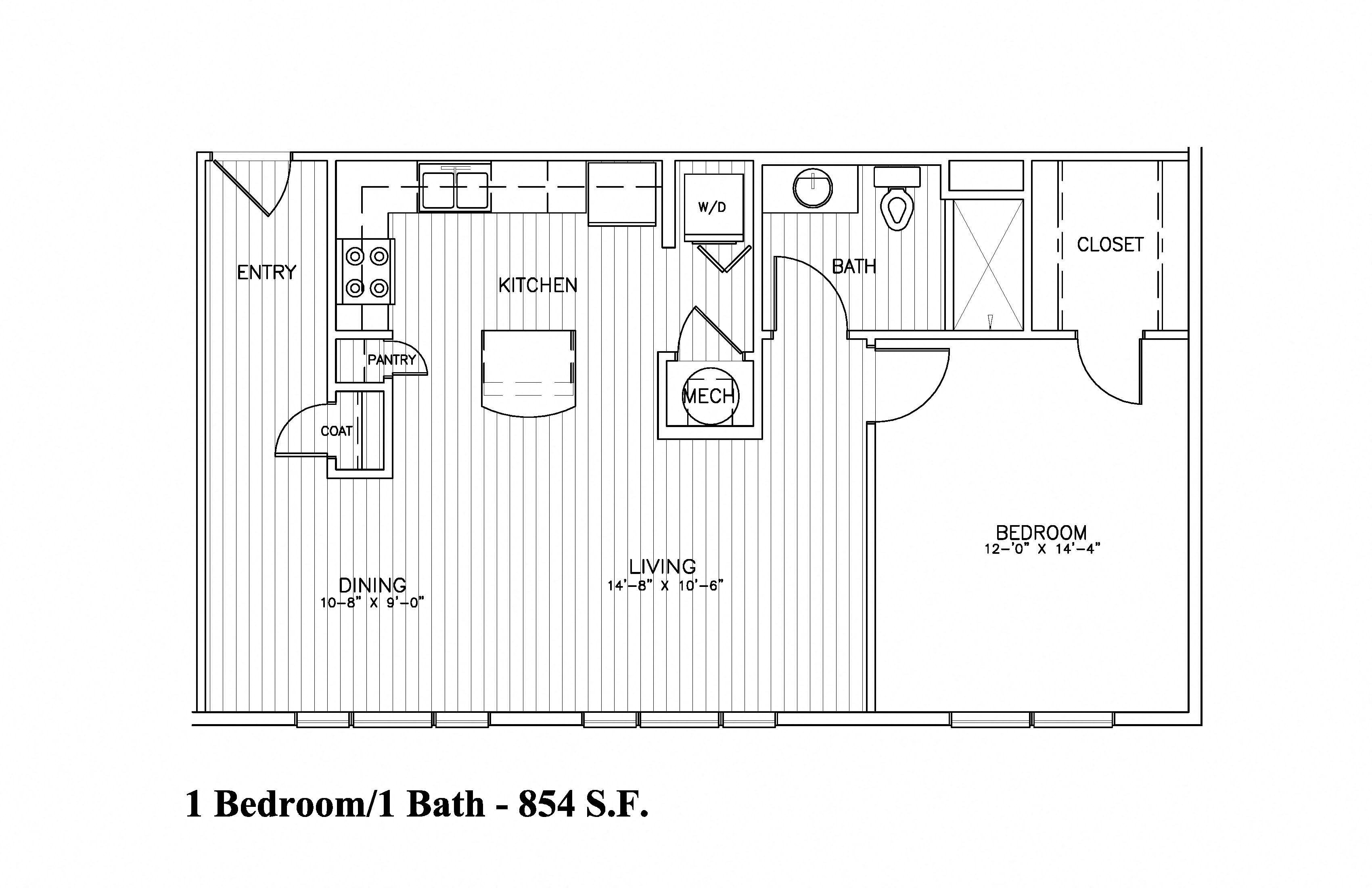 A3 - 1 Bedroom/ 1 Bathroom