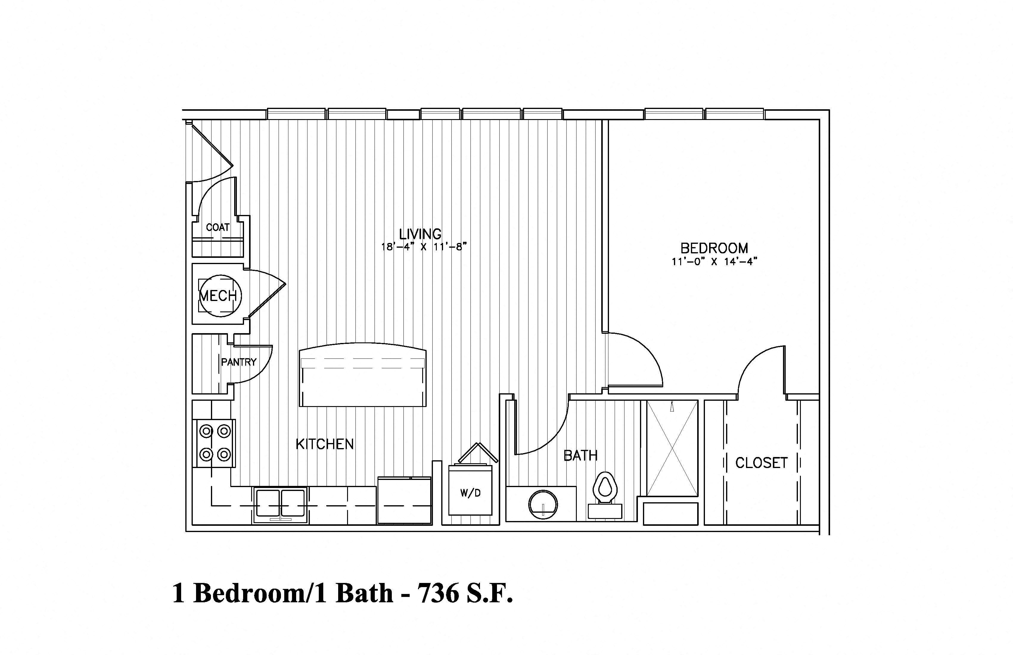 A4 - 1 Bedroom/ 1 Bathroom