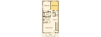 Riverwalk: 2 Bedroom + 1 Bathroom Upper